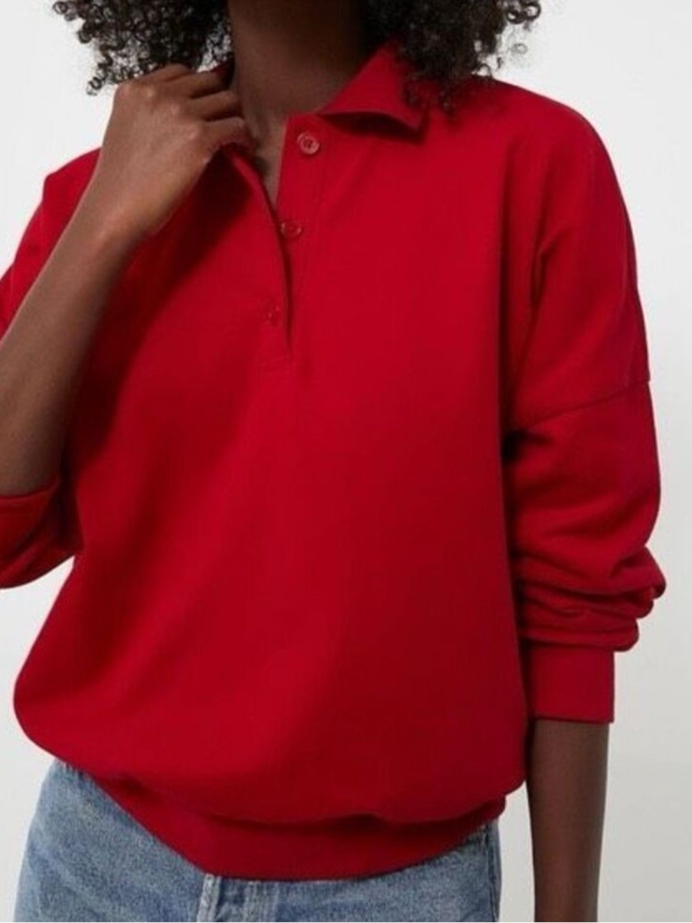 Tuckernuck x Pomander Place | Red Bode Polo Sweatshirt small Oversized